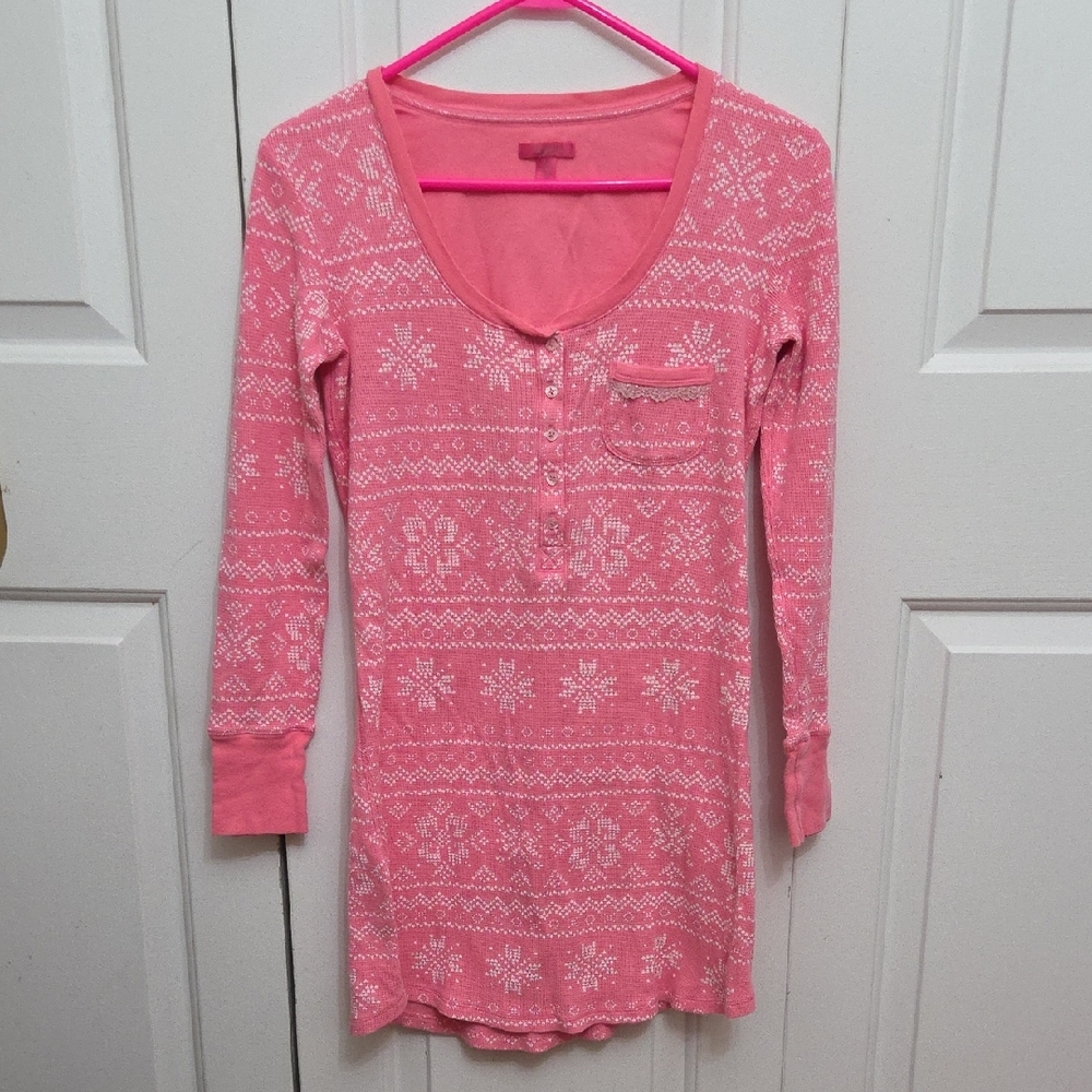 Victoria's Secret Thermal Long Sleeve Lounge Pajama Sleep Shirt/ Small - Picture 1 of 7